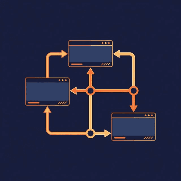 Data entities connected by relationship lines forming a structured data model