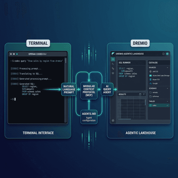 OpenAI Codex CLI connecting to Dremio Agentic Lakehouse via MCP