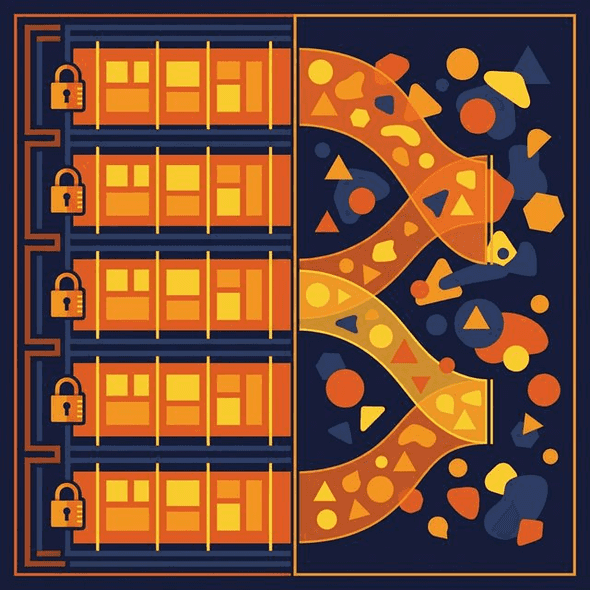 Schema-on-write rigid table vs. schema-on-read flexible view layer