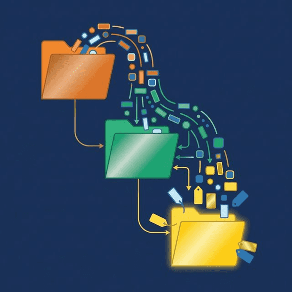 Metadata flowing through Bronze, Silver, and Gold view layers