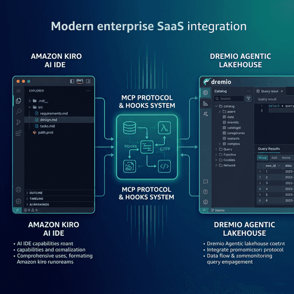 Amazon Kiro AI IDE connecting to Dremio Agentic Lakehouse via MCP