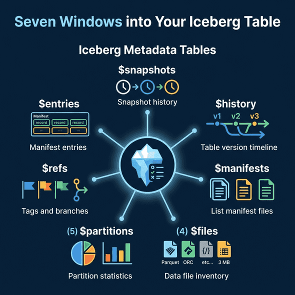 The seven Iceberg metadata tables and what each reveals about your table