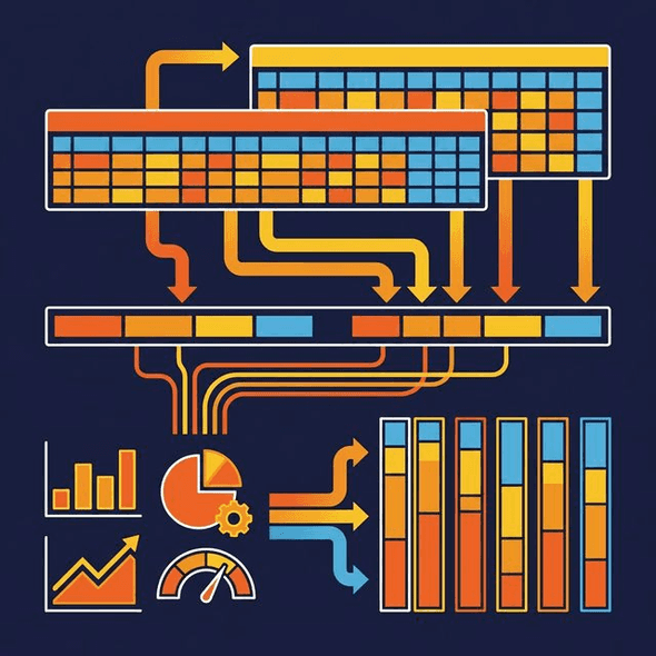 Analytics model with wide tables, pre-aggregations, and columnar storage feeding dashboards