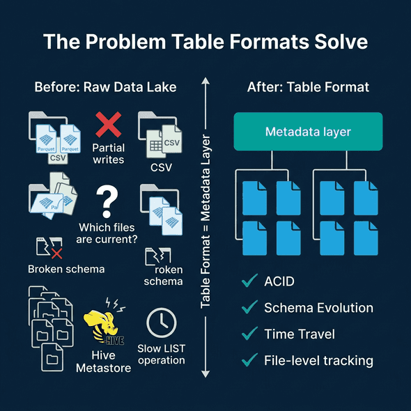 How table formats solved the chaos of raw data lakes with a structured metadata layer